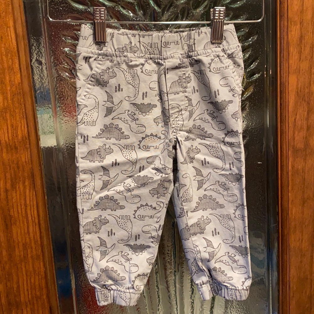 Garanimals pants, 18 months, grey with dinosaurs